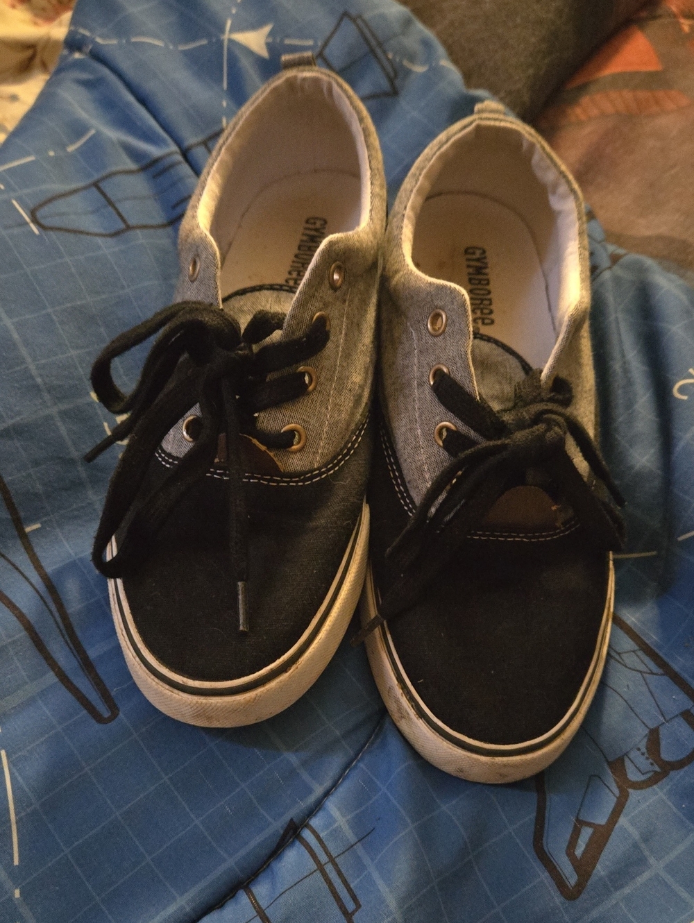 Gymboree Black and Gray Kids Canvas Lace-Up Sneakers